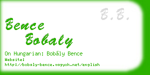 bence bobaly business card